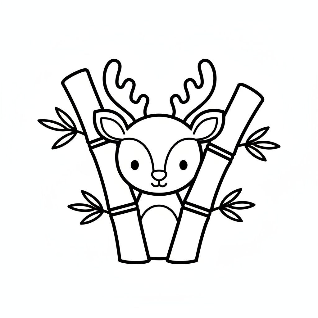 Página para Colorear de Lindo Ciervo - Fácil