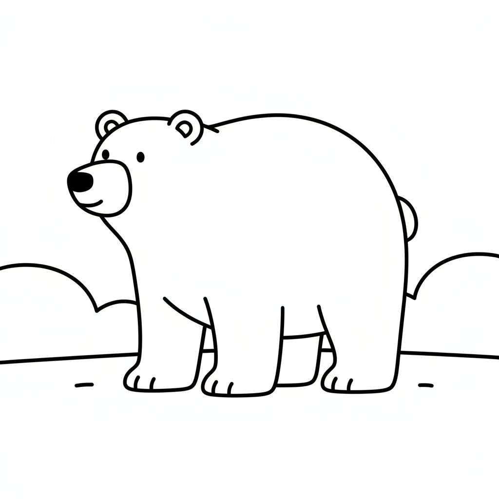 Página para Colorear de Oso Majestuoso - Fácil