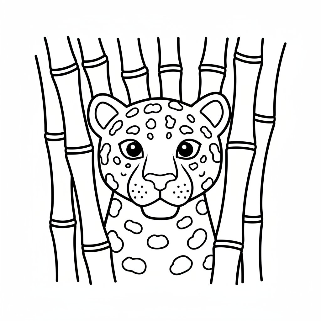 Página para Colorear de Jaguar Radiante - Fácil