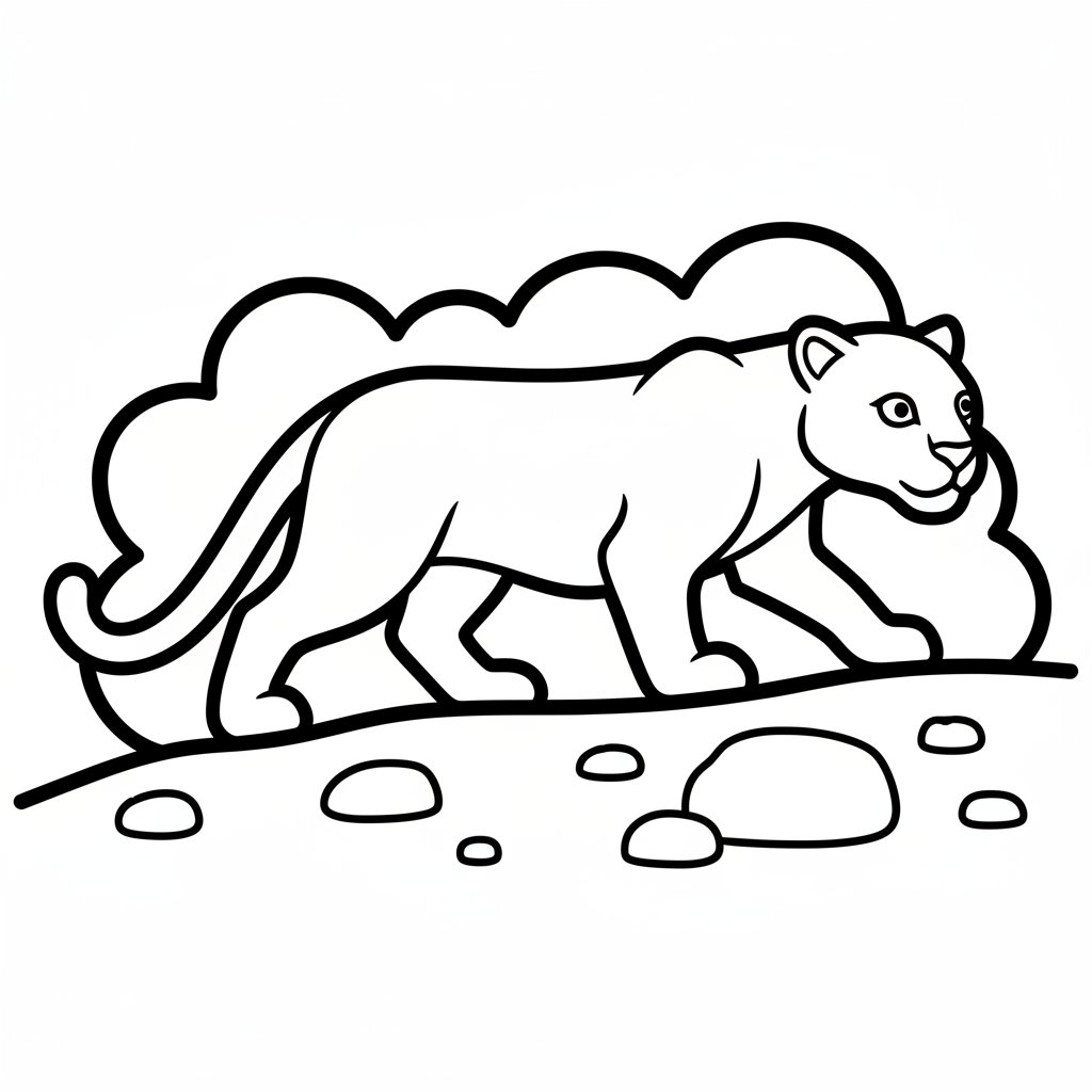 Dulce Pantera Página para Colorear - Fácil