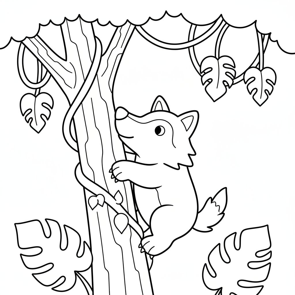 Página para Colorear Lobo - Fácil