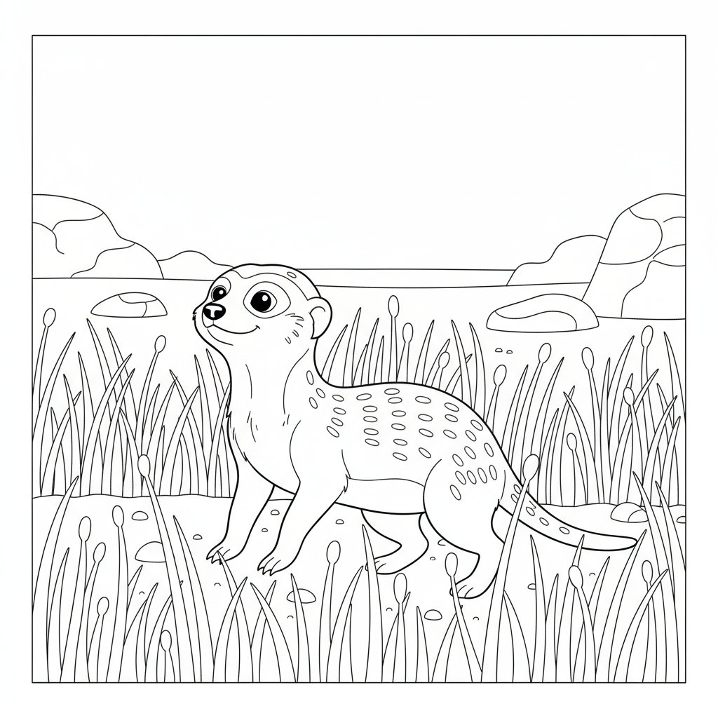 Página para Colorear de Suricata - Medio