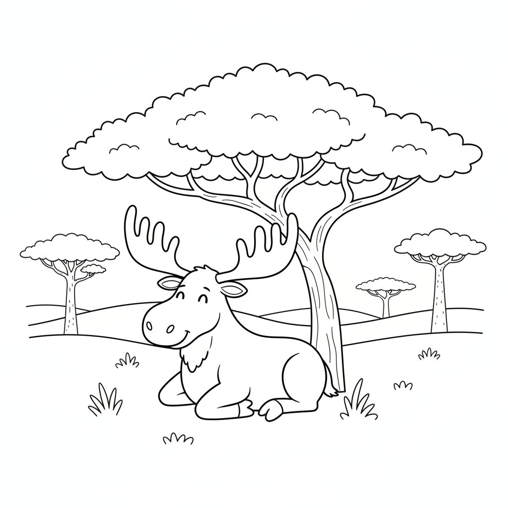 Moose Coloring Page - Medium