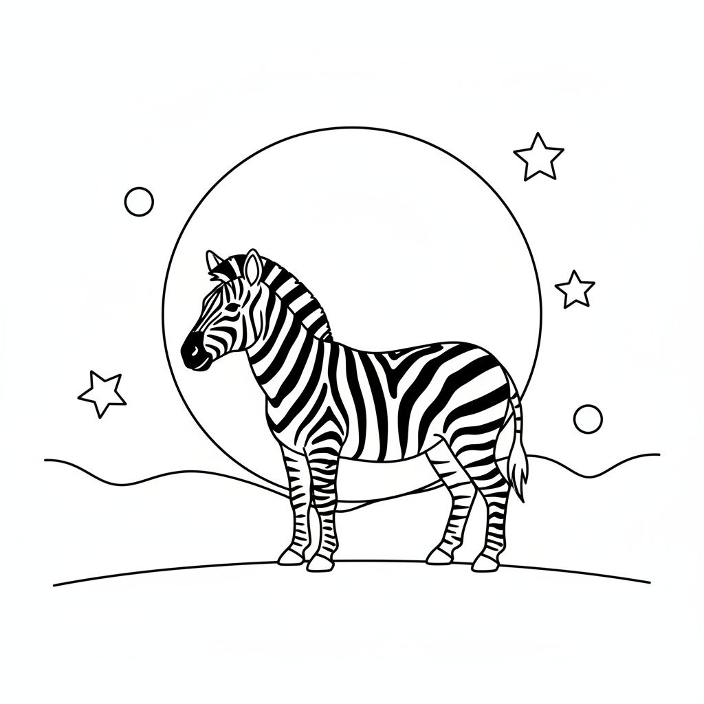 Zebra Ausmalbild - Mittel