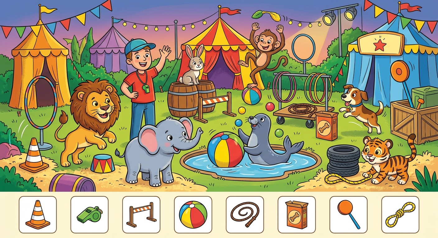 Imagen Oculta del Entrenamiento de Animales - Fácil