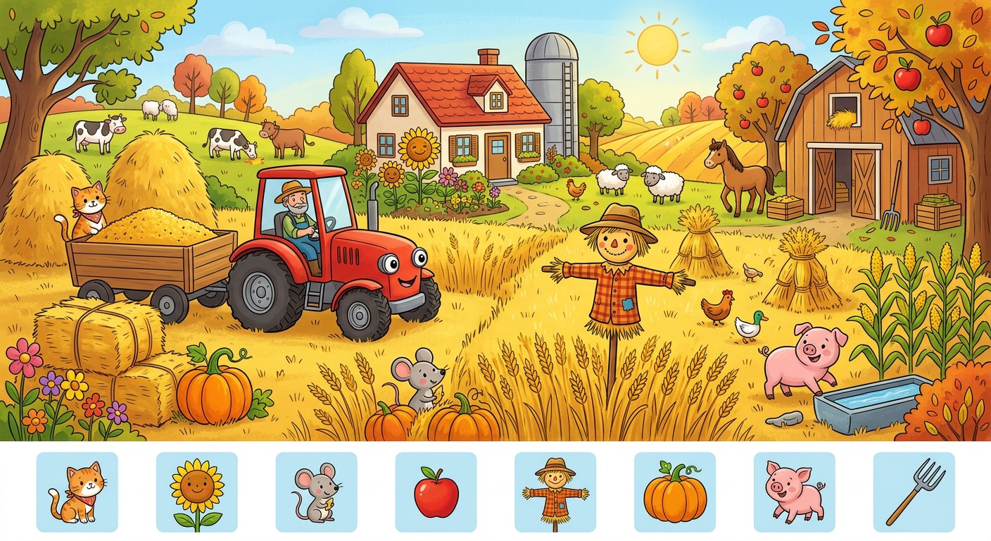 Imagen Oculta de Época de Cosecha - Fácil