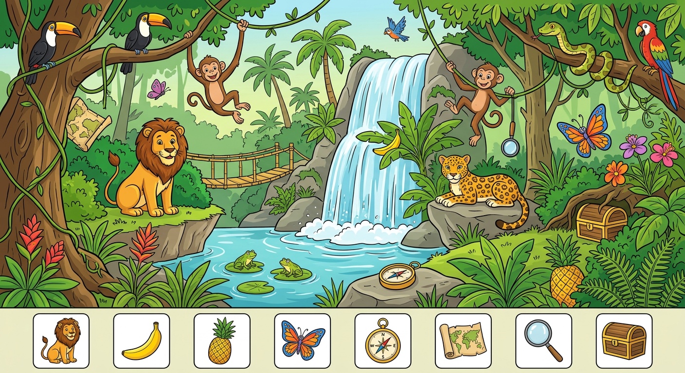 Imagen Oculta Selva Tropical - Fácil