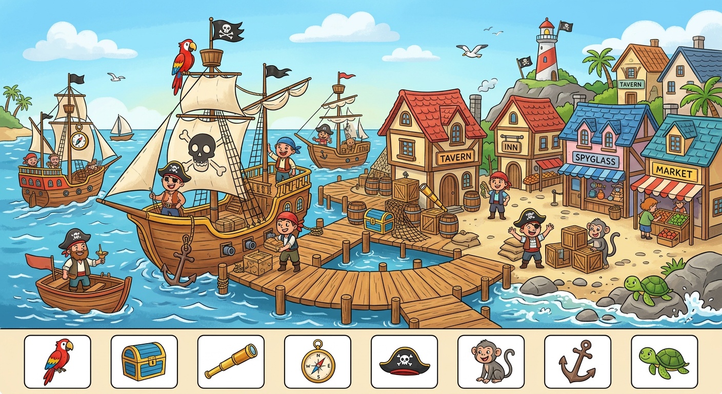 Imagen Oculta Puerto Pirata - Fácil