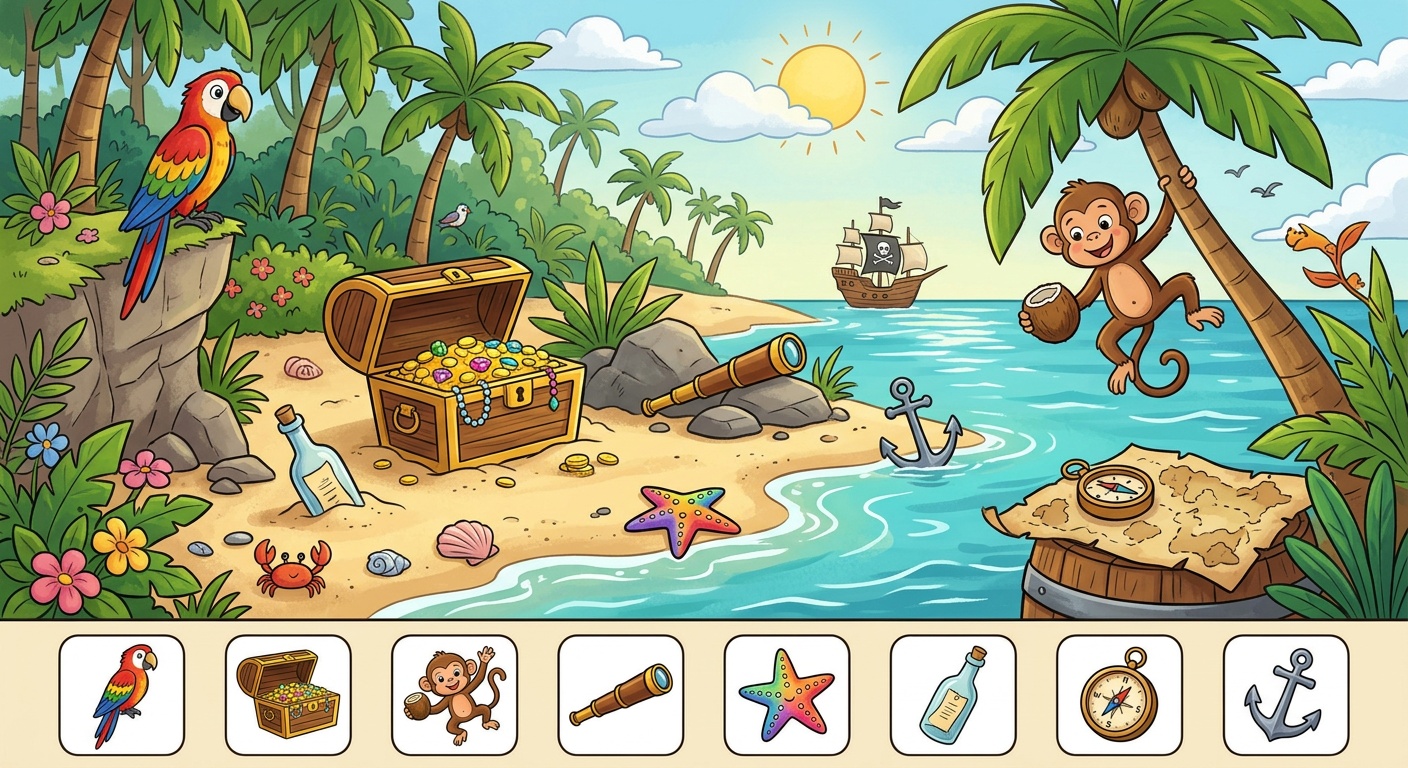 Imagen Oculta de la Isla del Tesoro - Fácil