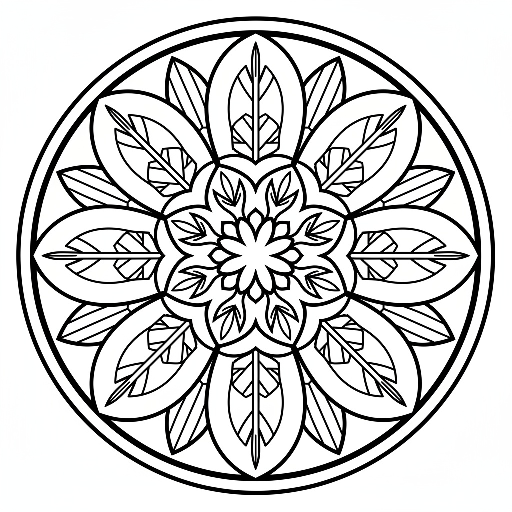 Mandala di Piume d'Aquila - Facile