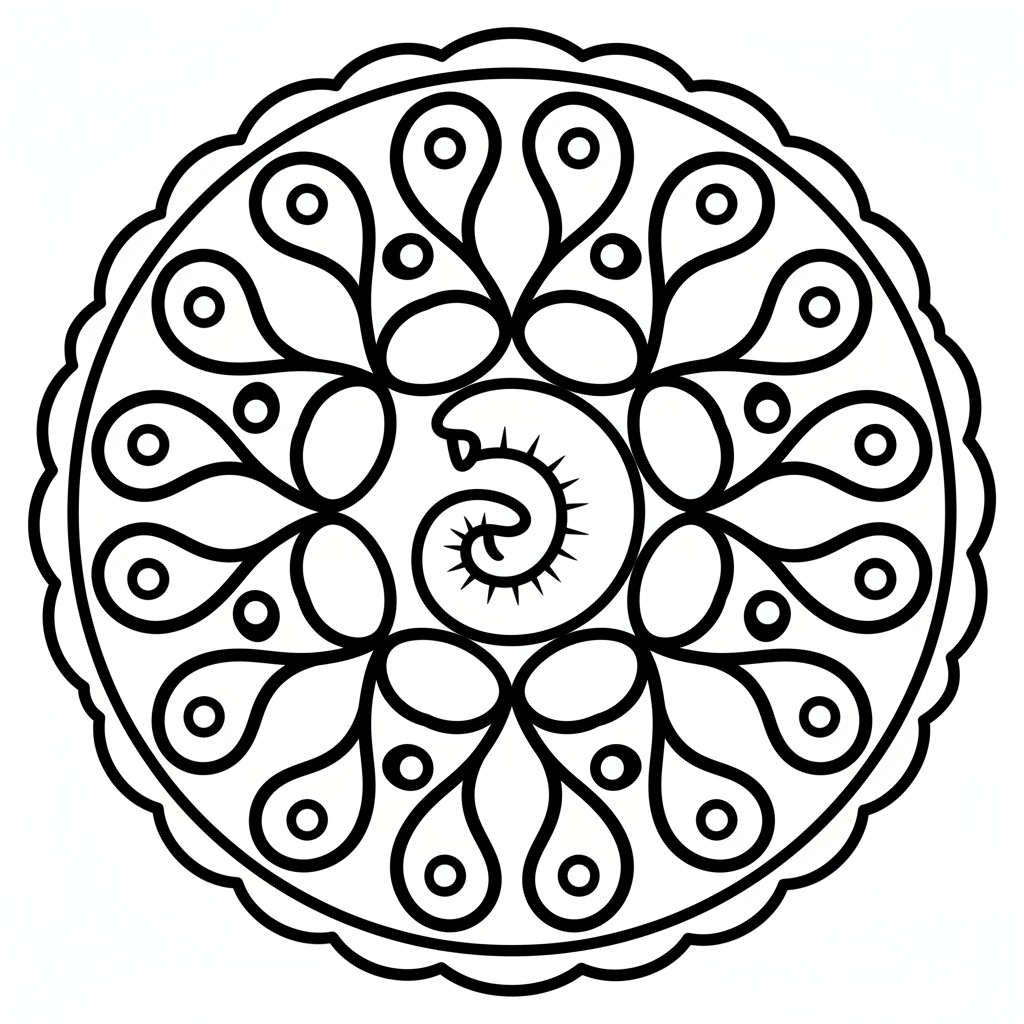 Mandala della Proboscide dell'Elefante - Facile