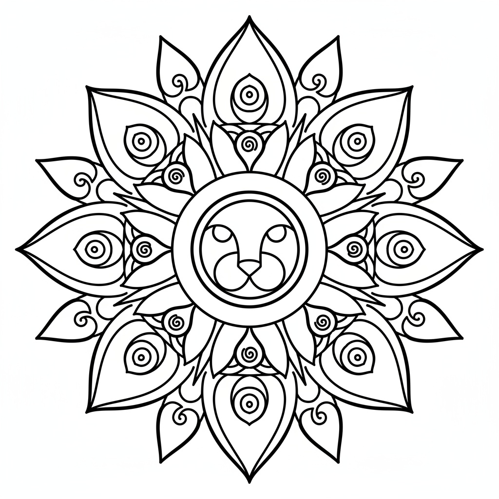 Mandala Criniera di Leone - Facile