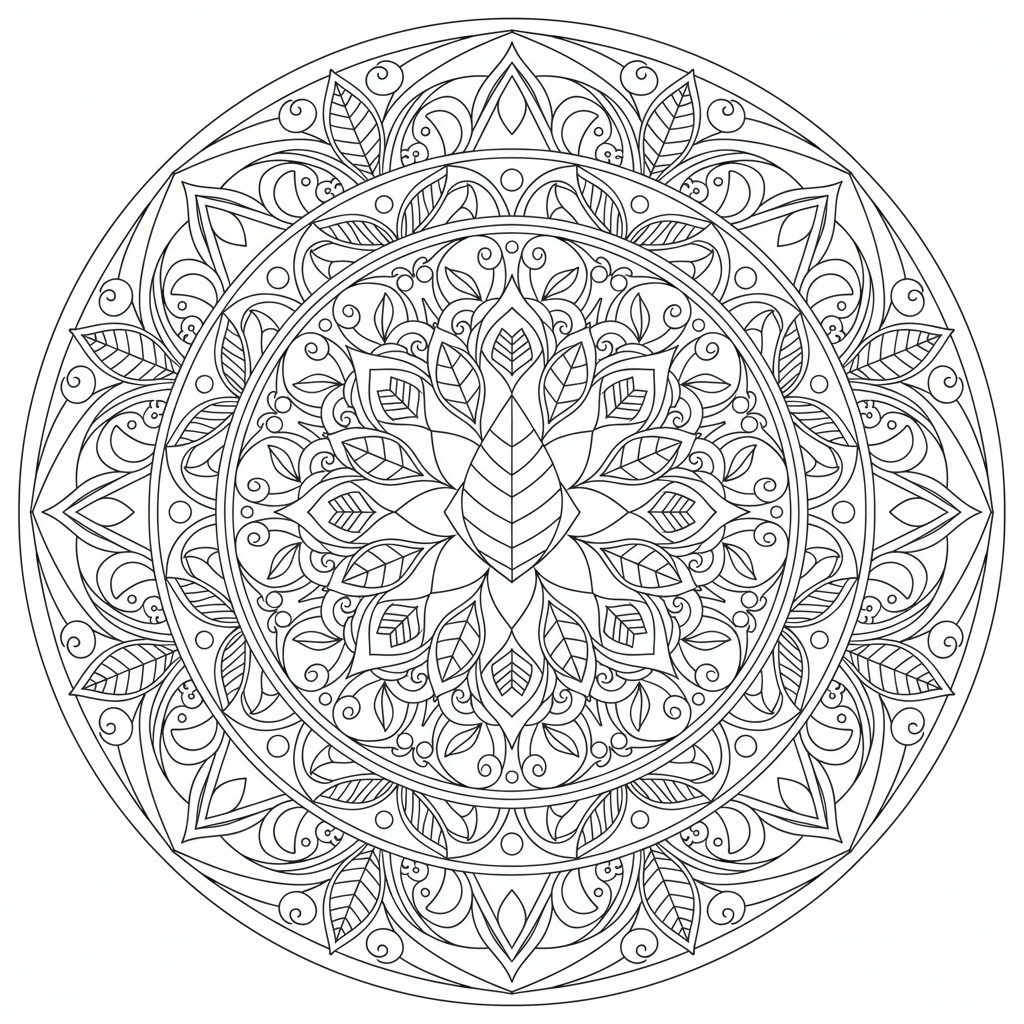 Mandala de Hoja Élfica - Medio