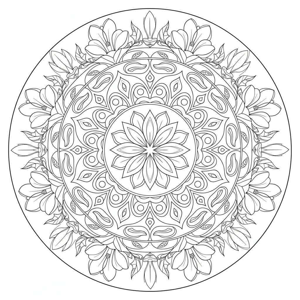 Mandala Fiore di Magnolia - Medio