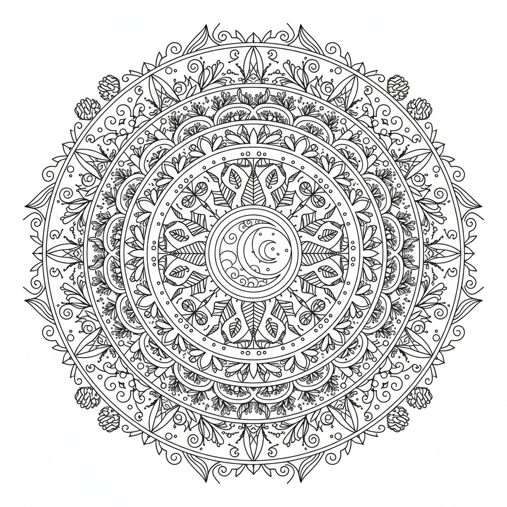 Mandala Foresta al Chiaro di Luna - Medio