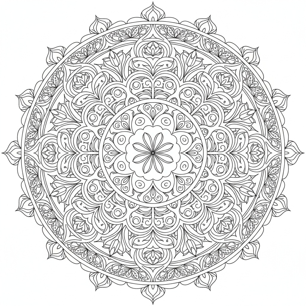 Mandala Vite Arabesca - Difficile