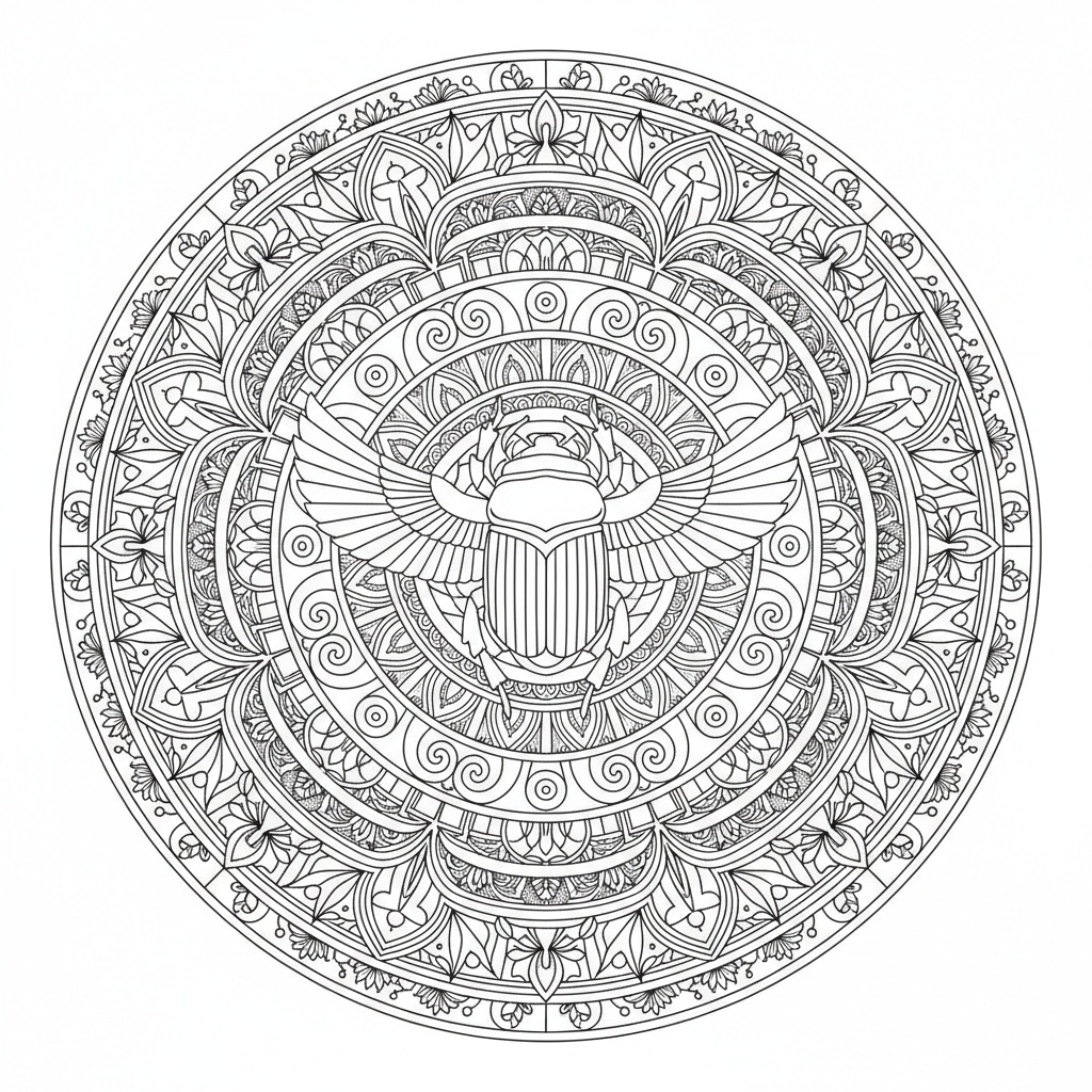 Mandala Scarabeo Egiziano - Difficile