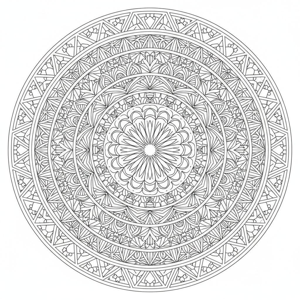 Mandala Giapponese Asanoha - Difficile