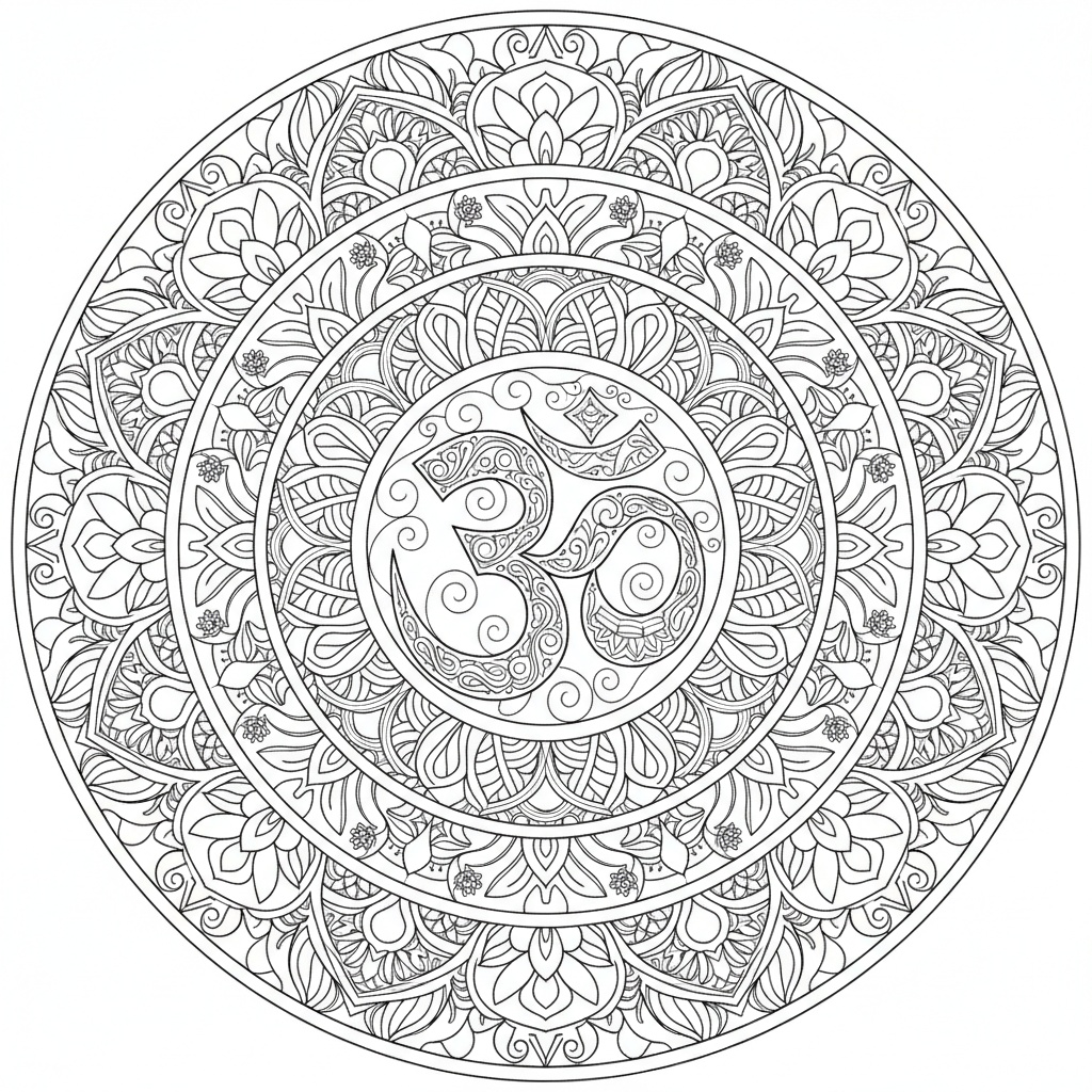 Mandala Simbolo Om - Difficile