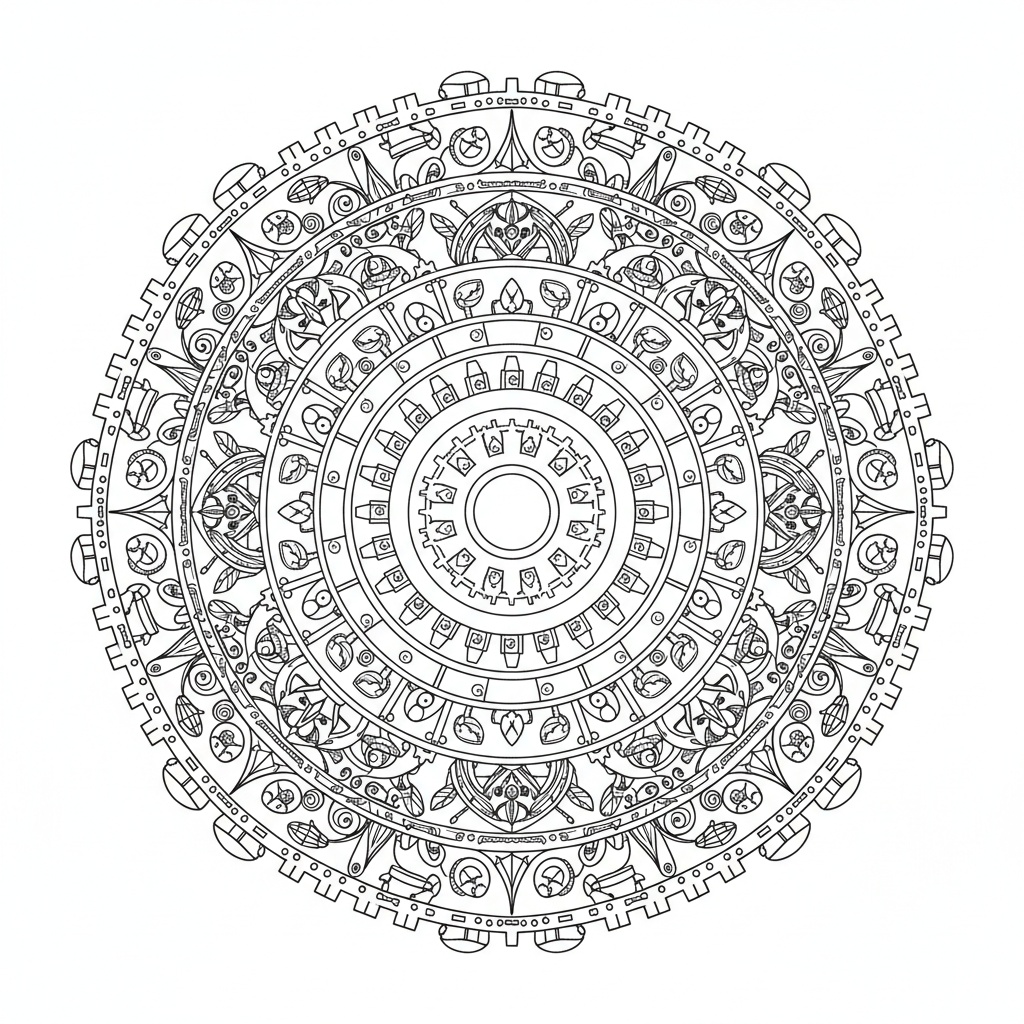Mandala Ingranaggi Steampunk - Medio