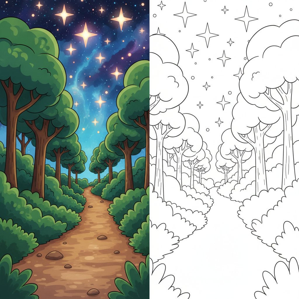 Hiking Trail Mirror Drawing - Easy