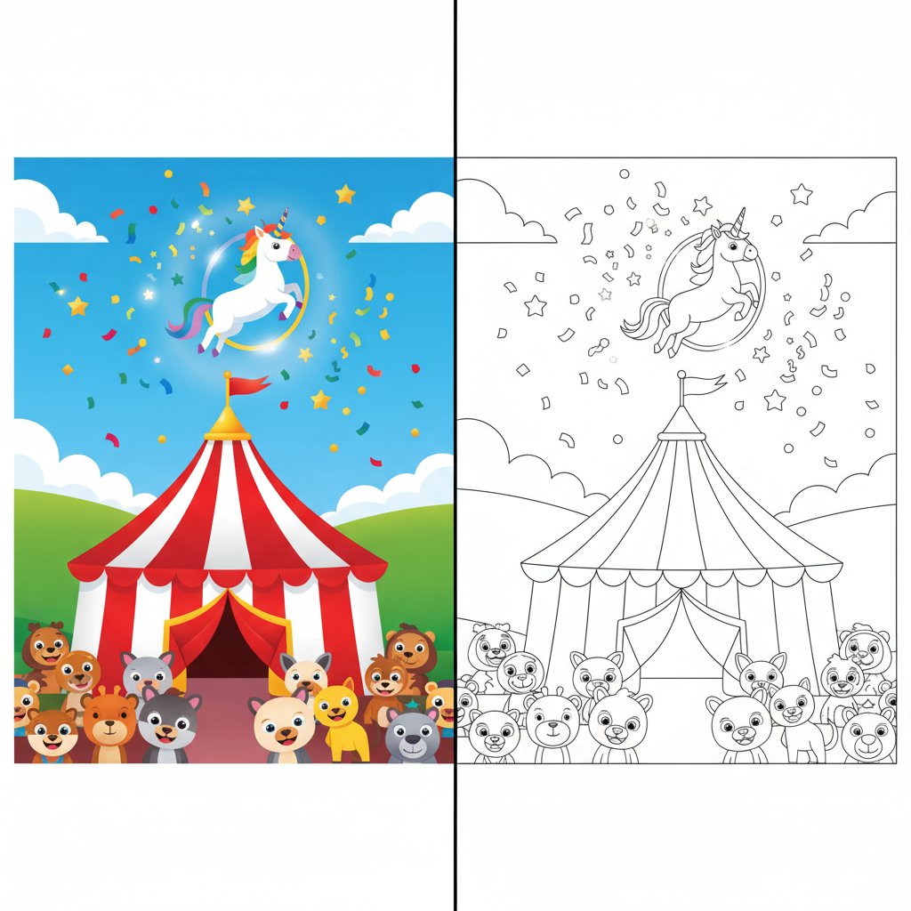 Circus Tent Mirror Drawing - Easy