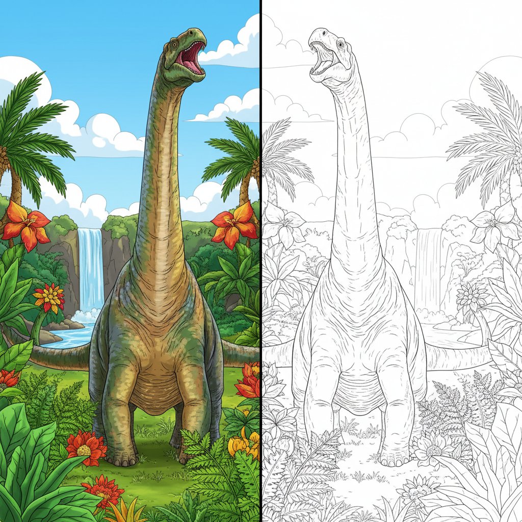 Disegno allo Specchio del Diplodoco - Difficile