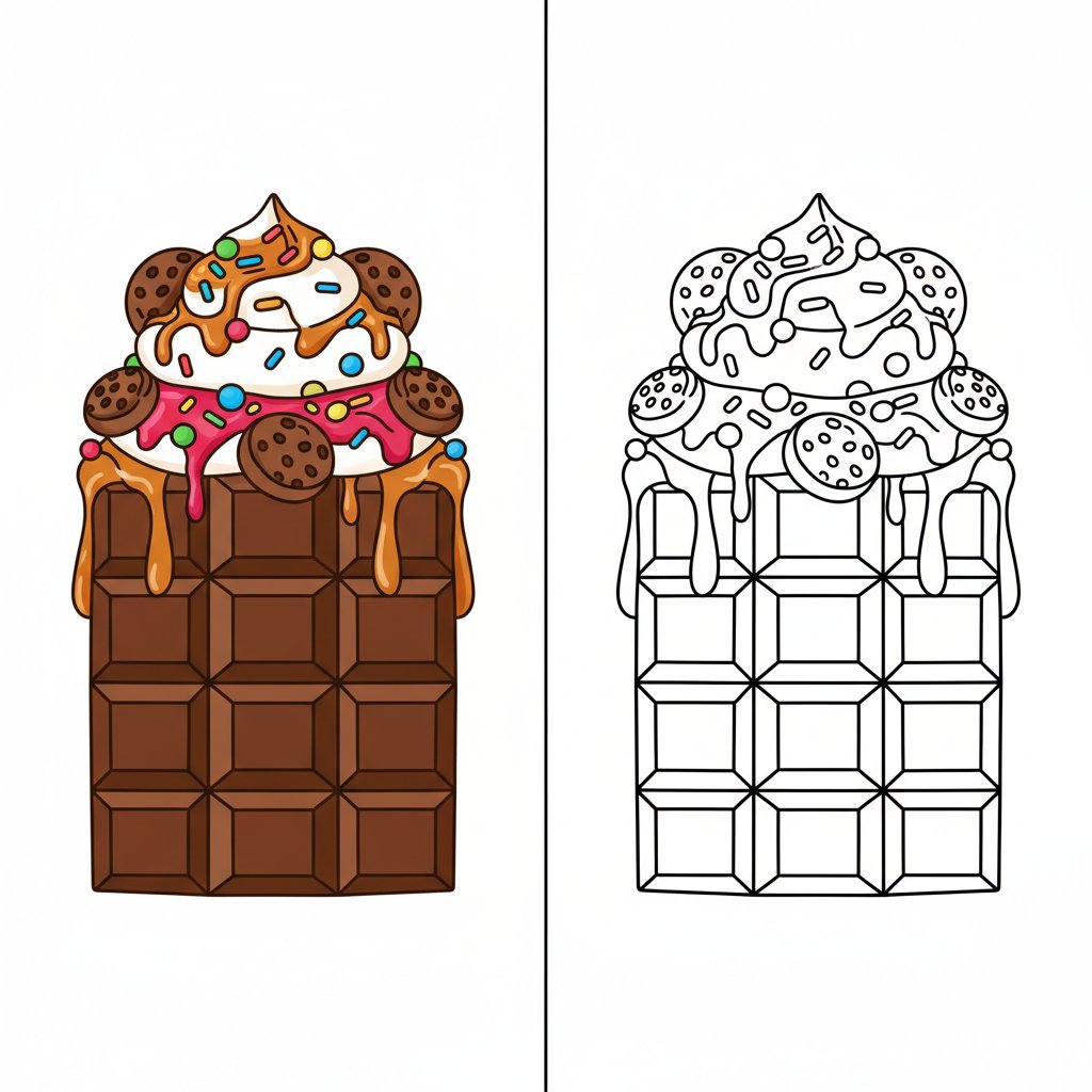 Chocolate Bar Mirror Drawing - Easy