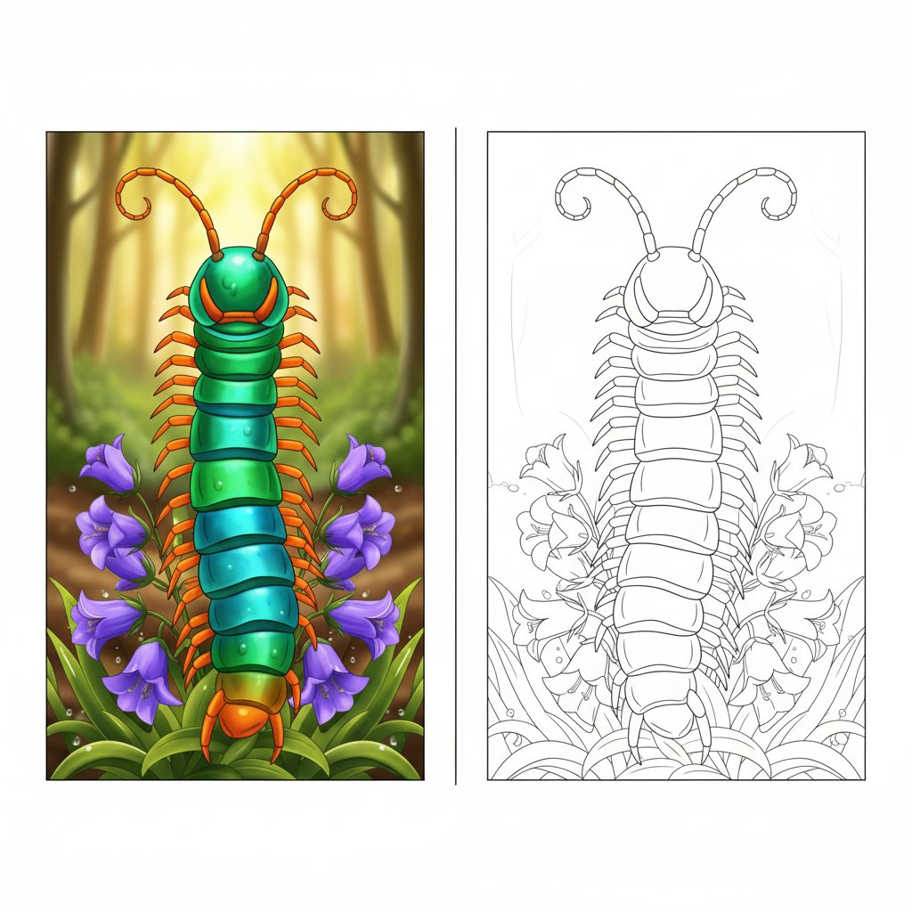 Graceful Centipede Mirror Drawing - Hard