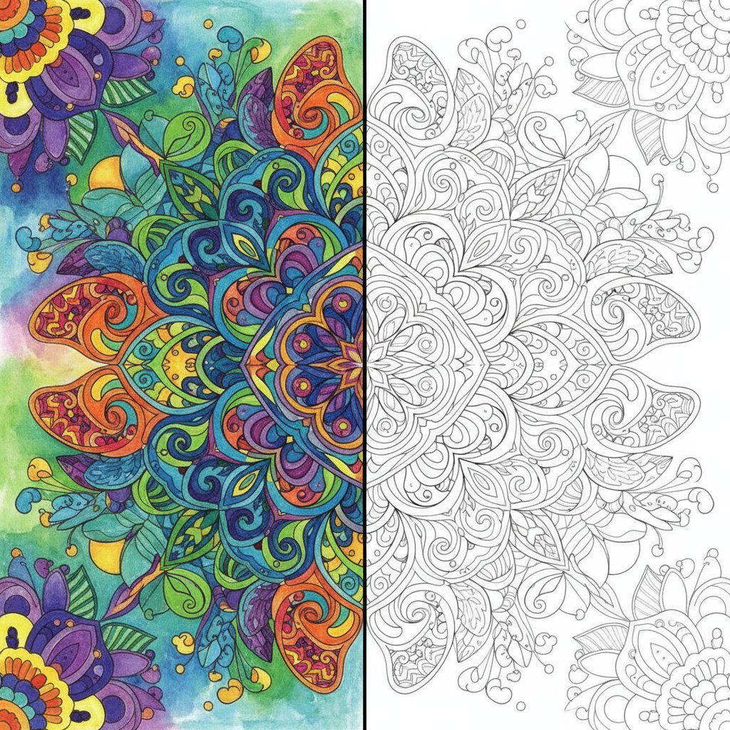 Zentangle Mirror Drawing - Hard