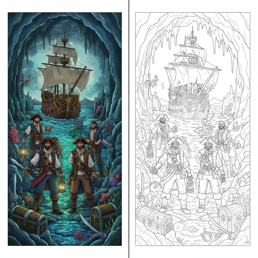 Pirate Crew Mirror Drawing - Hard