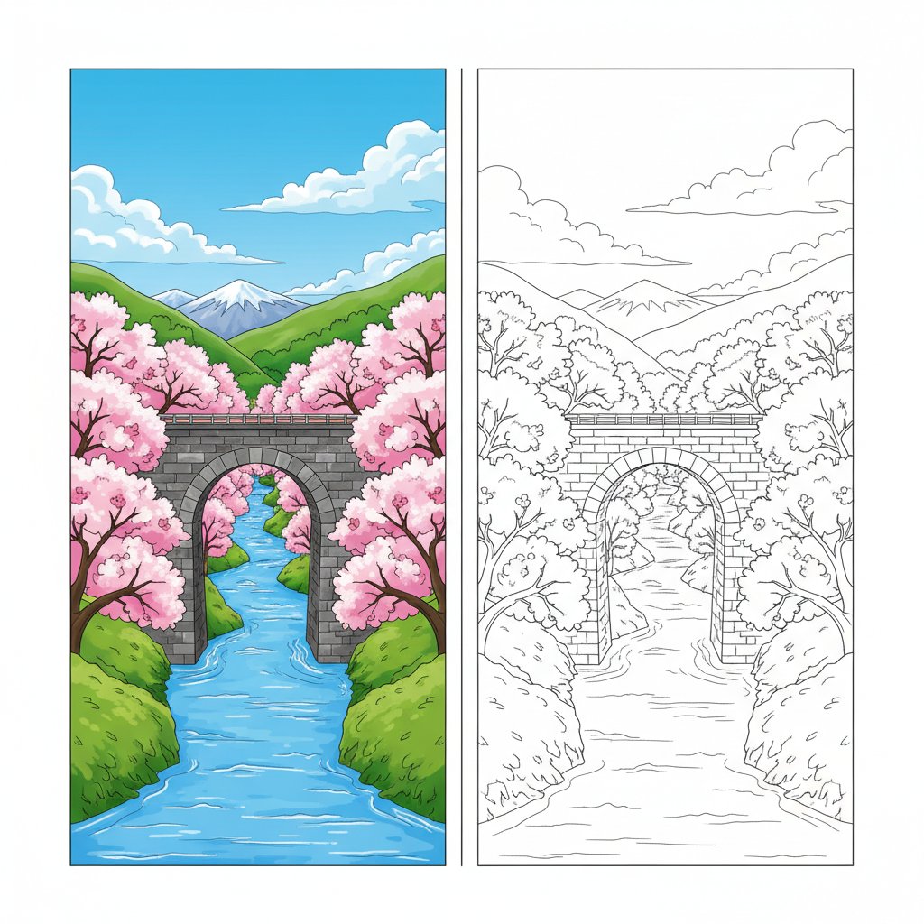 Railway Bridge Mirror Drawing - Hard